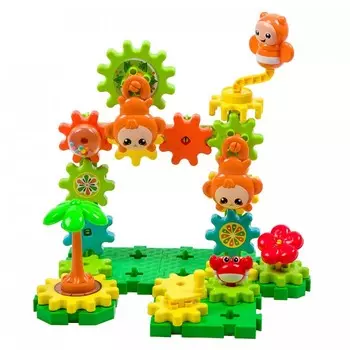 Конструктор Bondibon на шестеренках Веселая карусель 58 деталей