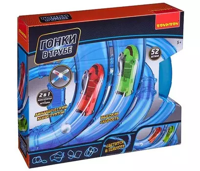 Конструктор Bondibon Развлекательная игра Гонки в трубе (52 детали)