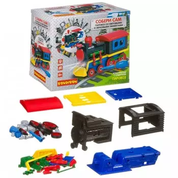 Конструктор Bondibon с отверткой Собирай и Играй Паровоз (75 деталей)