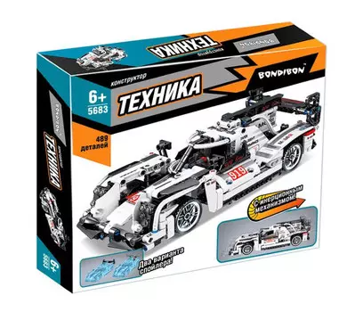 Конструктор Bondibon Техника Гоночная машина (489 деталей)