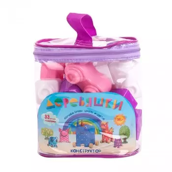 Конструктор Деревяшки 33 детали + наклейки