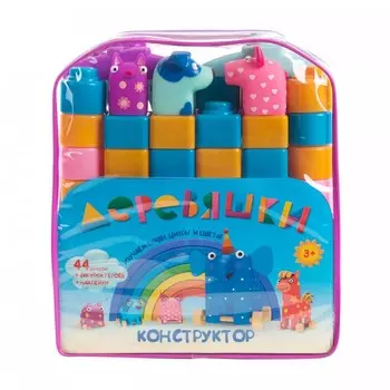 Конструктор Деревяшки 44 детали с фигурками