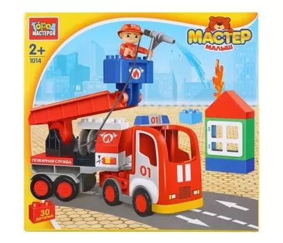 Конструктор Город мастеров Большие кубики: пожарная машина (30 деталей)