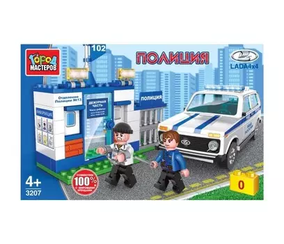 Конструктор Город мастеров Lada lada 4x4 полицейский участок (113 деталей)
