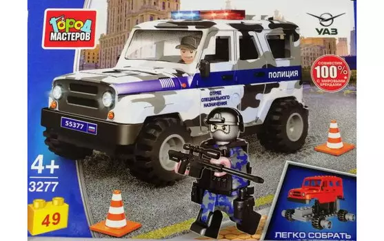 Конструктор Город мастеров uaz Hunter спецназ (49 деталей)