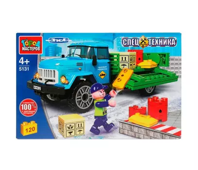Конструктор Город мастеров Зил 131 бортовой 120 деталей