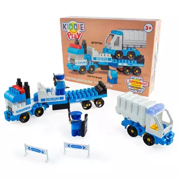 Конструктор KiddiePlay Полицейский фургон и погрузчик