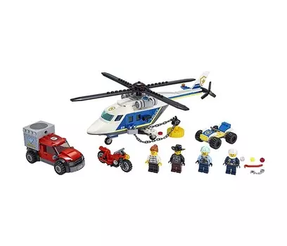 Конструктор Lego City 60243 Лего Город Погоня на полицейском вертолёте