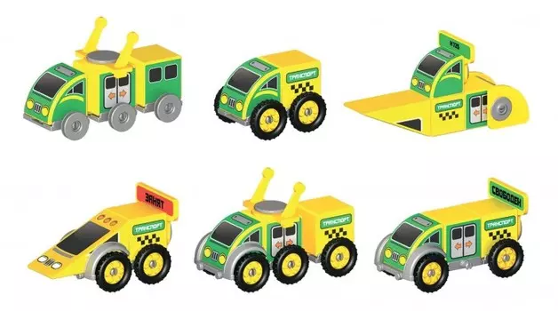 Конструктор Magneticus магнитный Городской транспорт 6 в 1