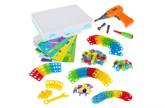 Конструктор Наша Игрушка Скрутка и мозаика в чемоданчике (224 детали)