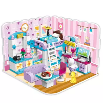 Конструктор Qman серия Unlimited Ideas 3в1 Комната для девочки 194 детали