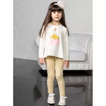 КотМарКот Лонгслив для девочки с балериной