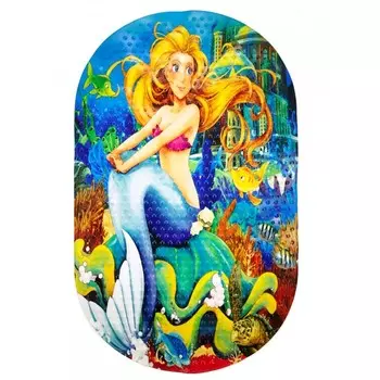 Коврик Aqua-Prime Spa для ванны Русалочка на камне 68х38 см