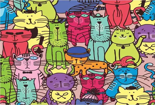 Коврик JoyArty противоскользящий Кошачья площадь 77х52 см