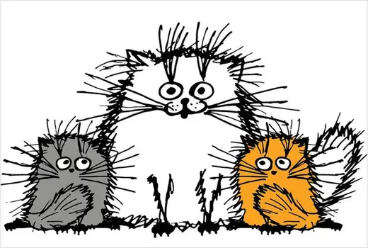 Коврик JoyArty противоскользящий Мохнатые коты 77х52 см