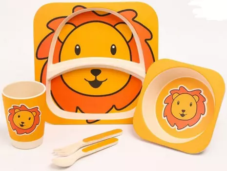 Крошка Я Набор бамбуковой посуды Лев (5 предметов)