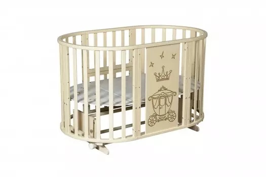 Кроватка-трансформер Антел Северянка 3 Корона 6 в 1 маятник универсальный