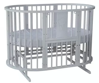 Кроватка-трансформер Гном круглая Слоник 75 8 в 1 (универсальный маятник)