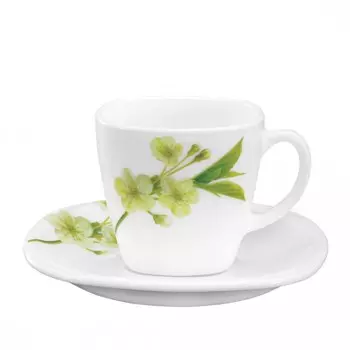 La Opala Quadra Набор чайных пар на 6 персон Snowdrop 190 мл
