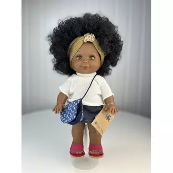 Lamagik S.L. Кукла Бетти темнокожая в джинсовой юбке и белой кофте 30 см