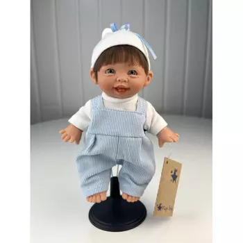 Lamagik S.L. Кукла Джестито Инфант в голубом комбинезоне темные волосы улыбается 18 см