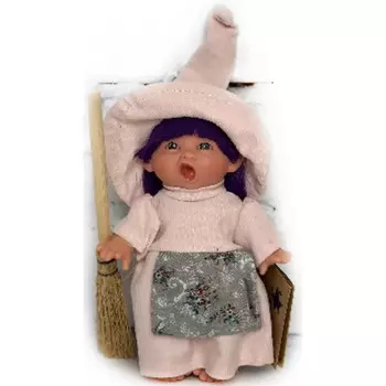 Lamagik S.L. Пупс-мини Ведьмочка в бледно-розовом платье и шляпе 18 см