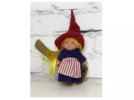 Lamagik S.L. Пупс-мини Ведьмочка в красной шляпе, с зелеными волосами 18 см