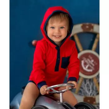 Лапушка Боди с капюшоном Морская