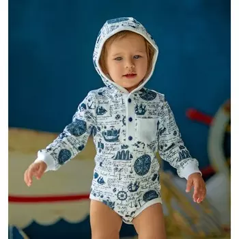 Лапушка Боди с капюшоном Морская 5013и