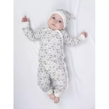 Leo Комбинезон с открытыми ножками органик Птенчики листики 2004А-8