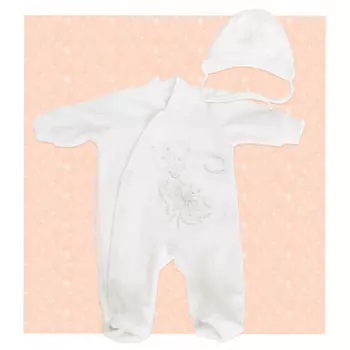 Лео Комплект (комбинезон, шапочка) Зайка со стразами