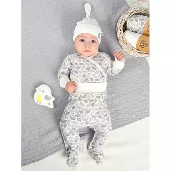 Лео Ползунки на широком поясе органик Птенчики листики 2004А