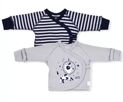 Лео Распашонка швы наружу Полоски 2 шт.