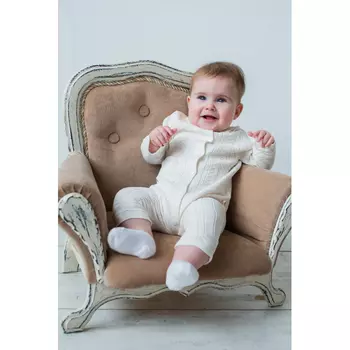 Leoking Комбинезон для девочки из 100% органического хлопка на пуговицах с кружевом 7316