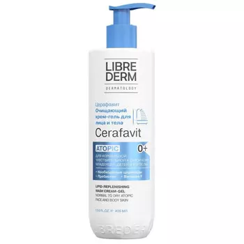 Librederm Cerafavit Крем-гель очищающий липидовосстанавливающий с церамидами и пребиотиком 400 мл