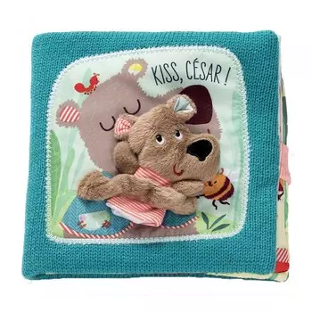 Lilliputiens Книжка мягкая Поцелуй Медвежонка Цезаря на ночь