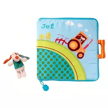 Lilliputiens Книжка мягкая Собачка Джеф на ферме на молнии