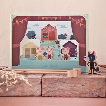 Lilliputiens Кукольный театр на магнитах Волк и 3 поросенка