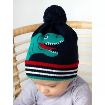 Linas baby Шапка шерстяная утепленная Динозавр