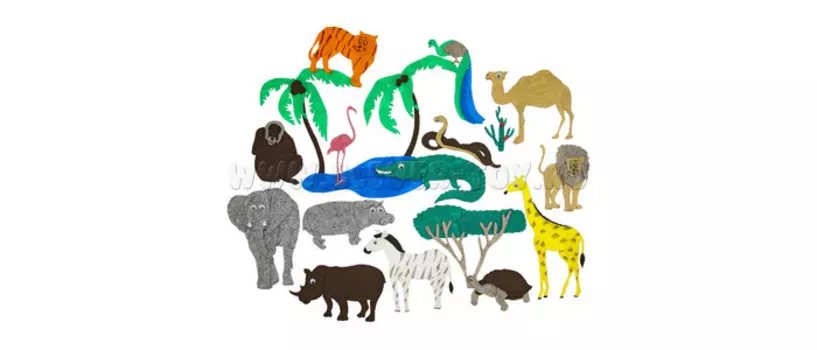 Lip-Lip Животные жарких стран с полем