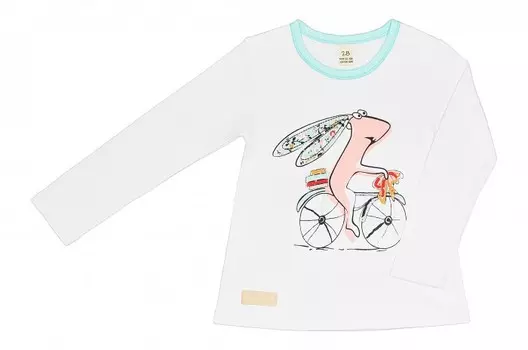 Lucky Child Лонгслив для девочки Кролик на велосипеде