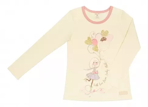 Lucky Child Лонгслив для девочки Шарики и сердечки
