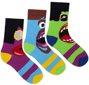 Lunarable Комплект женских носков с принтом 026 3 пары