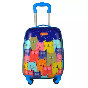 Magio Чемодан детский четырехколесный Веселые коты
