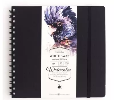 Малевичъ Скетчбук для акварели White Swan Fin 401452 21х21 см 30 л