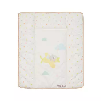 Malika матрас для пеленания на узкий комод Мишка на самолёте 66х54