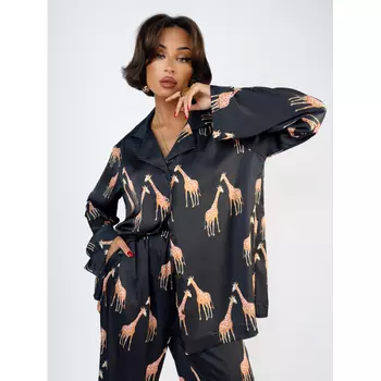 Малиновые сны Пижама женская с принтом "Жирафы"