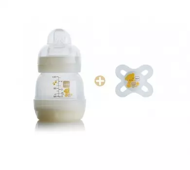 MAM Бутылочка для кормления Easy Start Anti-Colic 130 мл и Пустышка силиконовая Start с 0 мес.