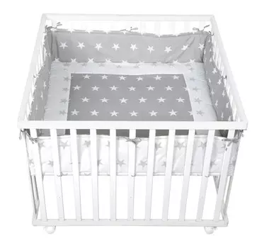 Манеж Roba квадратный с бампером Little stars 100х100