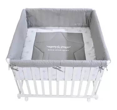 Манеж Roba квадратный с бампером Rock Star Baby 100х100